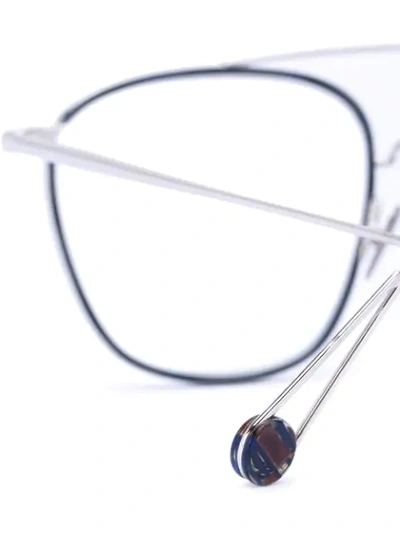 Shop Ahlem Round Lens Glasses In Metallic