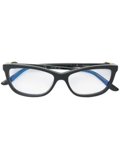 Shop Cartier Square-frame Glasses - Black