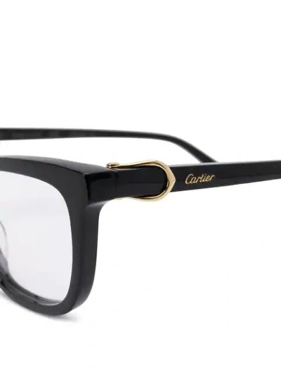 Shop Cartier Square-frame Glasses - Black