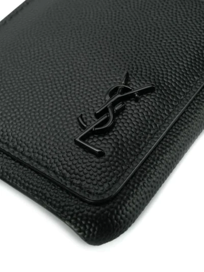Shop Saint Laurent Monogram Iphone Xs Max Case In 1000 Black