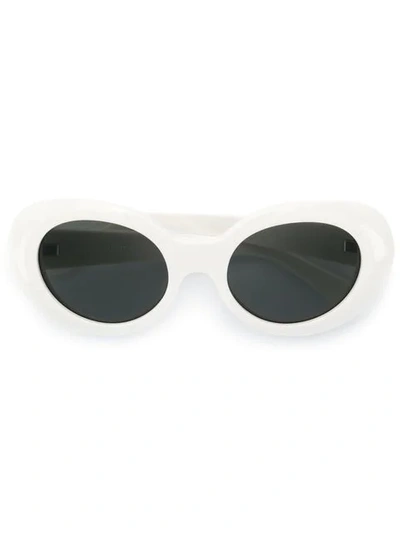 Shop Acne Studios Mustang Oval Sunglasses In White