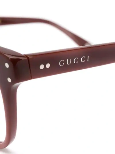 Shop Gucci Square Frame Glasses In Red