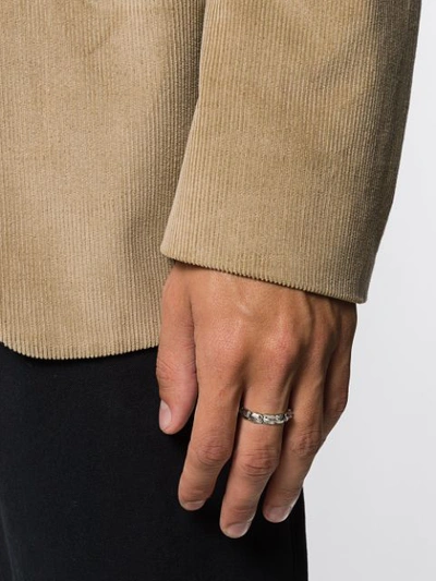Emanuele Bicocchi Silver Croc Ring In Metallic