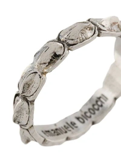 Emanuele Bicocchi Silver Croc Ring In Metallic