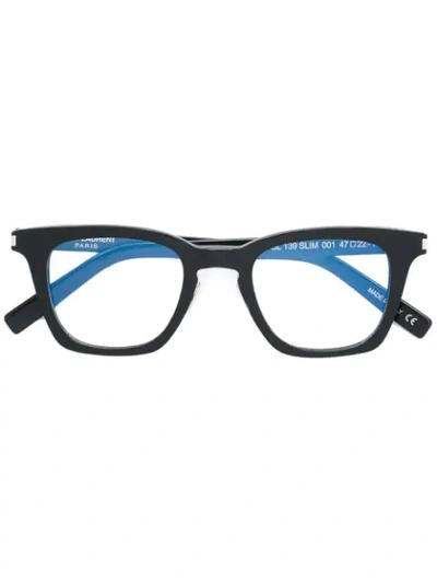 Shop Saint Laurent Square Frame Glasses In Black