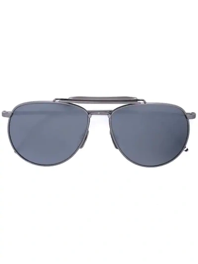 Shop Thom Browne Eyewear Aviator Sunglasses - Grey