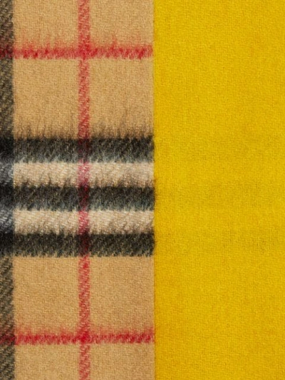 Shop Burberry Colour Block Vintage Check Cashmere Scarf In Gelb