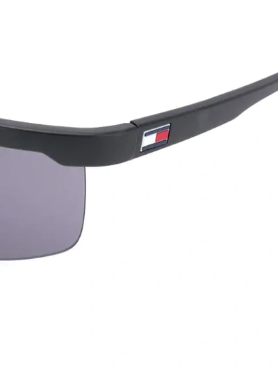 Shop Tommy Hilfiger Oversized Mask Sunglasses In Black
