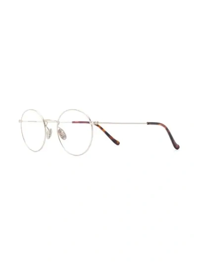 Shop Cutler And Gross Round Framed Glasses In Metallic