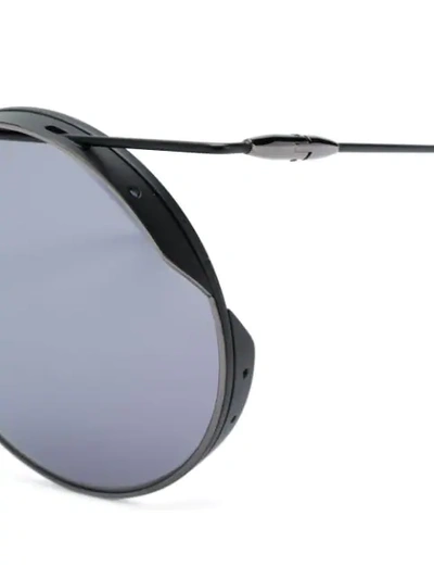 Shop Yohji Yamamoto Round Frame Sunglasses In Black