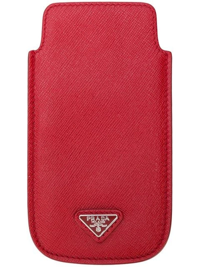 Shop Prada Logo Iphone 5 Case In Red