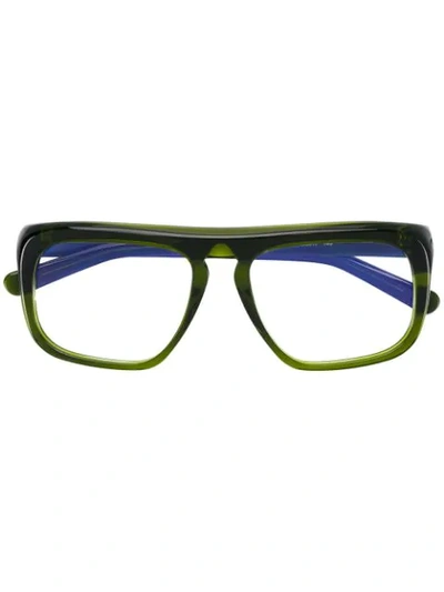 Shop Marni Eyewear Oversized Square Glasses - Green