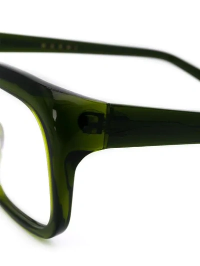 Shop Marni Eyewear Oversized Square Glasses - Green