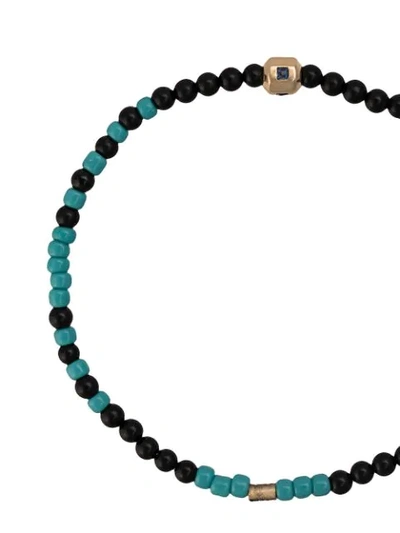 Shop Luis Morais Hexagon Bead Bracelet In Blue