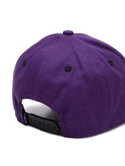 Shop Diesel Logo Embroidered Baseball Cap In Purple