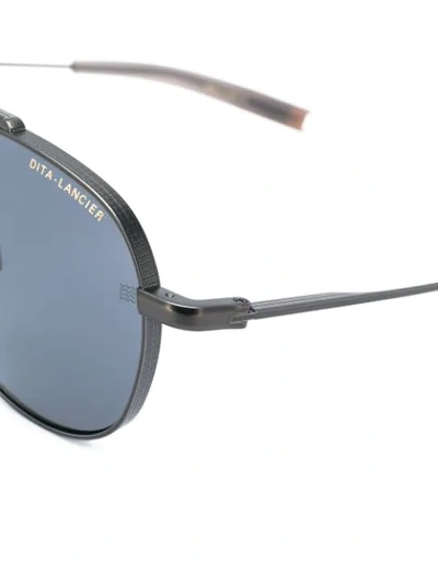 Shop Dita Eyewear Aviator Frame Sunglasses In Black