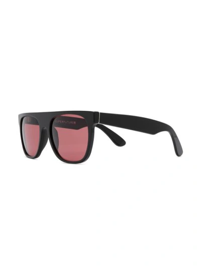 Shop Retrosuperfuture Flat Top Sunglasses In Black