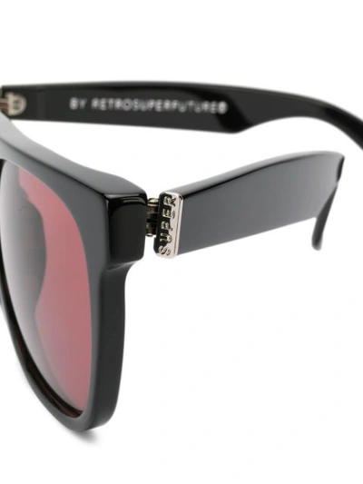 Shop Retrosuperfuture Flat Top Sunglasses In Black
