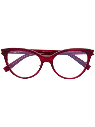 Shop Saint Laurent Eyewear Classic Cat-eye Glasses - Red
