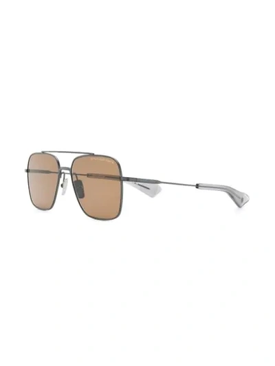 Shop Dita Eyewear Flight-seven Square-frame Sunglasses In Grey