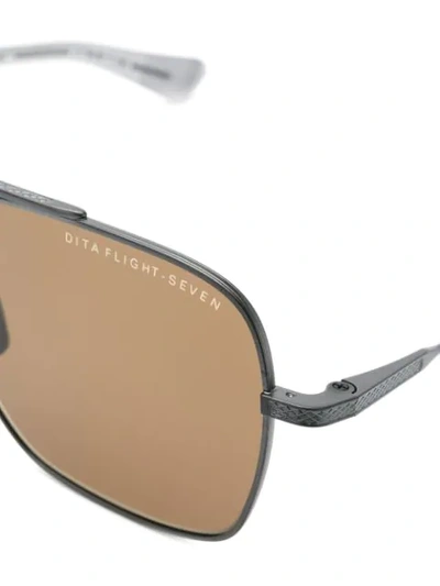Shop Dita Eyewear Flight-seven Square-frame Sunglasses In Grey