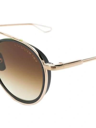 Shop Dita Eyewear Rounded Mass Sunglasses In Gold