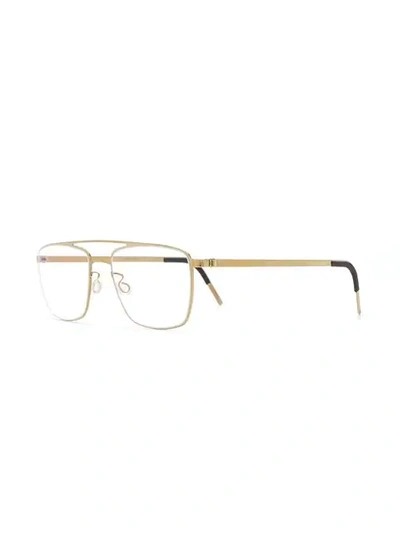 Shop Lindberg Double Nose-bridge Glasses In Gold