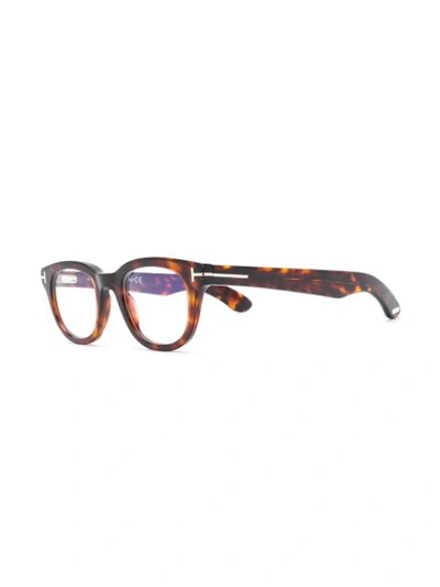 Shop Tom Ford Eyewear Square Acetate Glasses - Brown