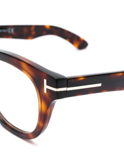Shop Tom Ford Eyewear Square Acetate Glasses - Brown