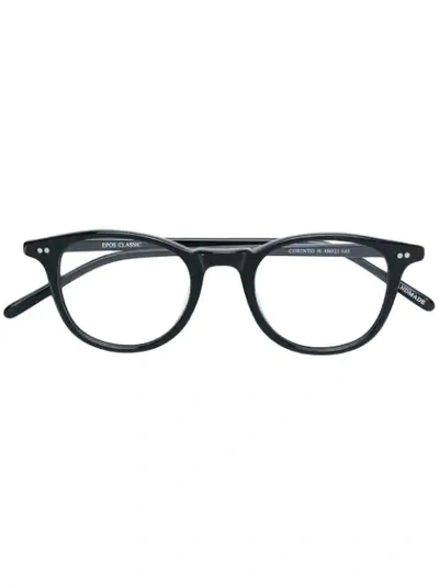 Shop Epos Round Frame Glasses In Black