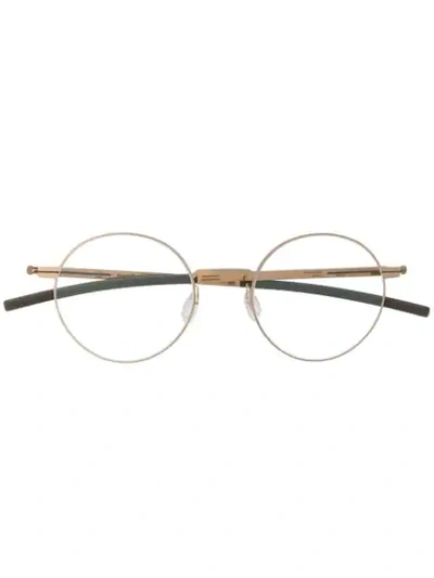 Shop Ic! Berlin Oroshi Round Frame Glasses In Gold