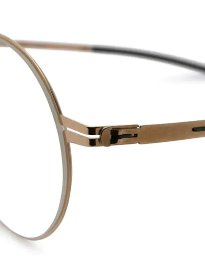 Shop Ic! Berlin Oroshi Round Frame Glasses In Gold