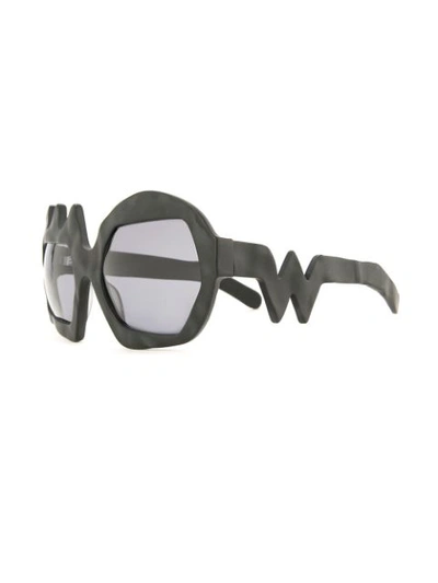 Shop Walter Van Beirendonck Lightning Sunglasses - Black