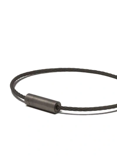 Shop Le Gramme 7 Grams Cable Bracelet In Black Silver