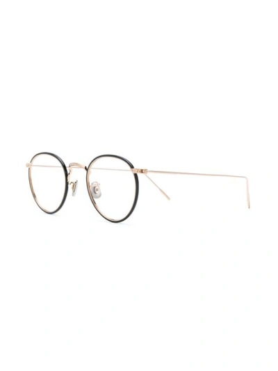 Shop Eyevan7285 Round Shaped Glasses In Metallic