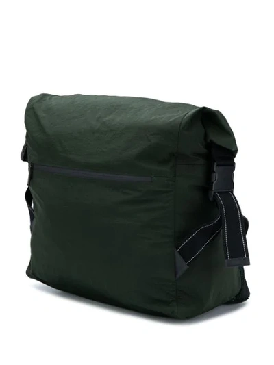 Shop Bottega Veneta Paper Touch Nylon Messenger Bag In Green