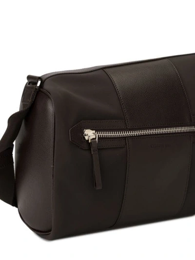 Shop Cerruti 1881 Contrast Panel Shoulder Bag In Brown