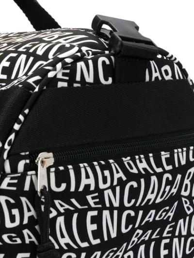 BALENCIAGA WHEEL WAVE LOGO GYM BAG - 黑色