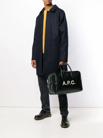 Shop Apc Logo Print Tote Bag In Black