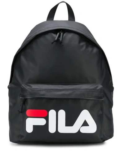 Shop Fila Contrast Logo Backpack In Black