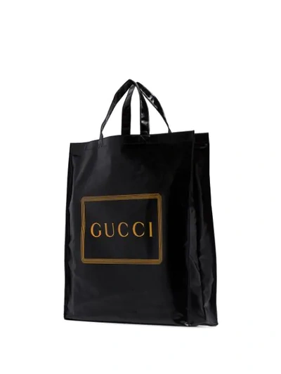 Shop Gucci Logo-print Tote Bag In Black