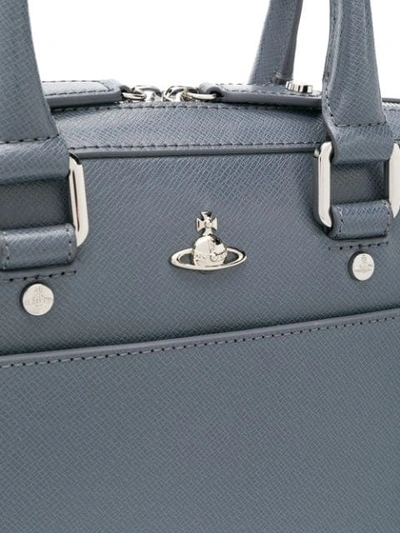 Shop Vivienne Westwood Anglomania Iconic Orb Logo Briefcase In Grey