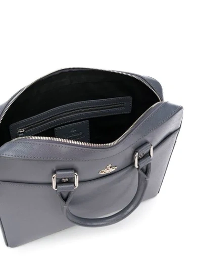 Shop Vivienne Westwood Anglomania Iconic Orb Logo Briefcase In Grey
