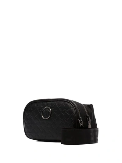 Shop Versace Greek Key Embossed Belt Bag In Black