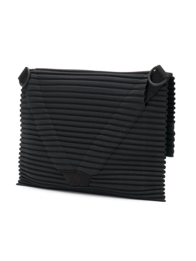 Shop Issey Miyake Homme Plissé  Foldover Pleated Pouch - Black
