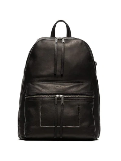 Shop Rick Owens Black Large Leather Backpack