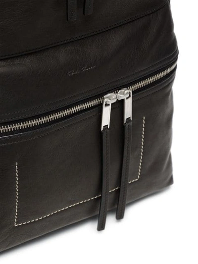 Shop Rick Owens Black Large Leather Backpack