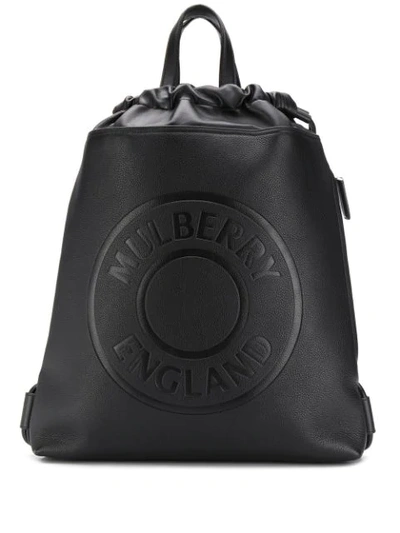 Shop Mulberry Urban Embossed Logo Backpack In Black