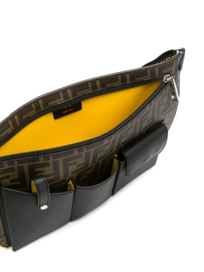 Shop Fendi Ff Multi-pocket Belt Bag In Brown