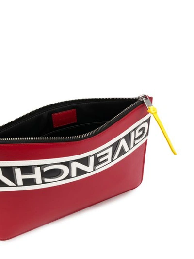 Shop Givenchy Reverse Logo Large Pouch In Red